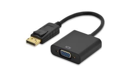 Ednet kabelový adaptér DisplayPort, DP samec na HD15 samice (VGA), 0,15 m, Full HD, CE, zlatý, bl