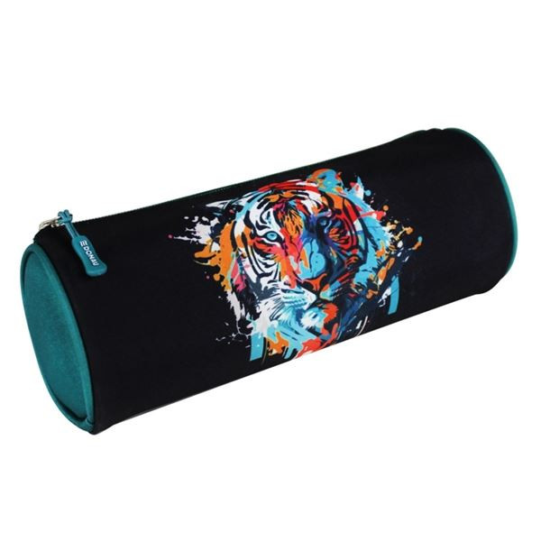 Kulatý penál Donau se zipem - Tiger Jumbo