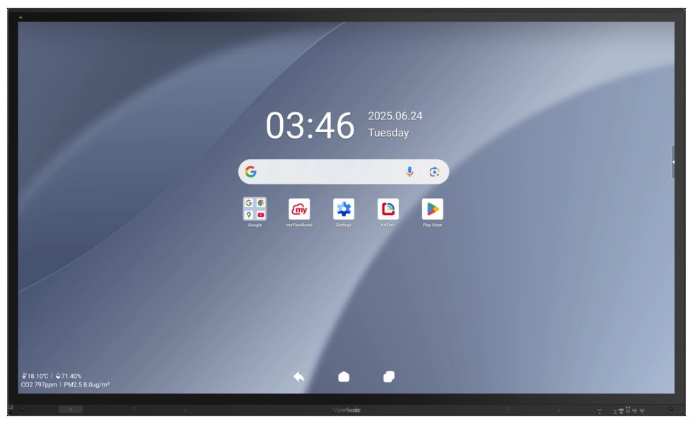 ViewSonic Flat Touch Display IFP8663-1C/86"  4K UHD,50 multi-point PCAP,9H,450nits, 16G RAM/128G,HDMI,DP,USB,RJ45, RS232