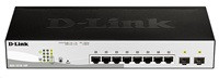 BAZAR - D-Link DGS-1210-10P 10-port Gigabit Smart+ PoE Switch, 8x GbE PoE+, 2x SFP, PoE 65W, fanless - Poškozený obal