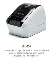 BAZAR - BROTHER tiskárna štítků QL-800 - 62mm, termotisk, USB, Profesionální Síťová Tiskárna Štítků - pošk. obal