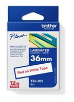 BROTHER TZE262 - kazeta TZ šířky 36mm, laminovaná TZE-262, bílá/červené písmo