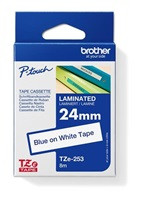 BROTHER TZE253 - kazeta TZ šířky 24mm, laminovaná TZE-253, bílá/modré písmo