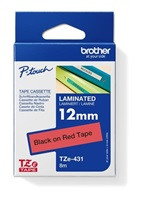 BROTHER TZE431 - kazeta TZ šířky 12mm, laminovaná TZE-431, červená/černé písmo