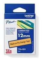 BROTHER TZEB31 - kazeta TZ šířky 12mm, laminovaná TZE-B31, signální oranžová/černé písmo