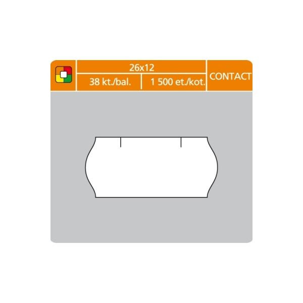 Cenové etikety CONTACT - 26x12,1500 ks, bílé