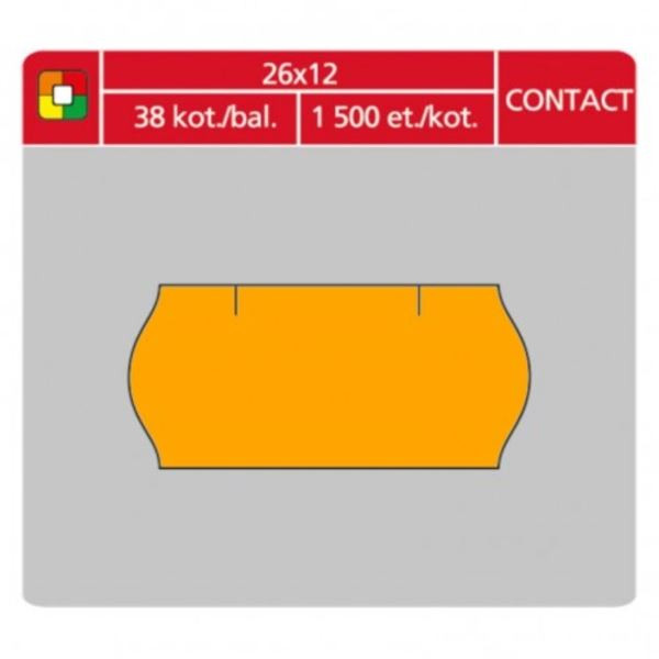 Cenové etikety CONTACT - 26x12,1500 ks, oranžové