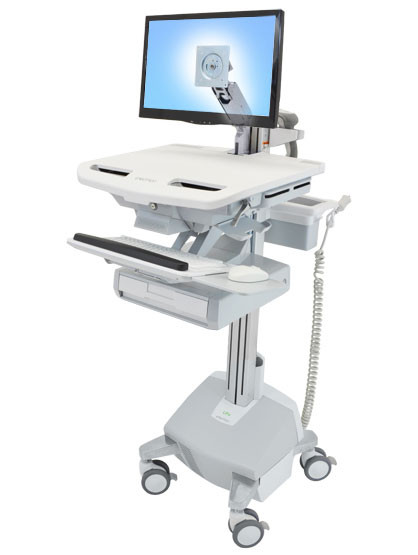 ERGOTRON StyleView® Cart with LCD Arm, LiFe Powered, 1 Drawer, pojízdný stojan, LCD, Klávesnice, myš, s napájením