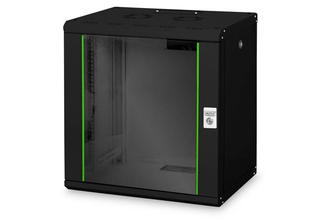 Digitus 12U nástěnná skříň, Unique Series 643x600x450 mm, barva černá (RAL 9005)