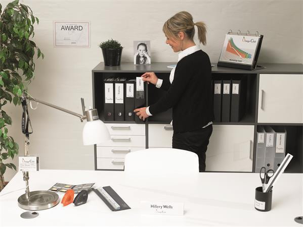 Kapsa, na hřbet šanonu, 46x75 mm, samolepicí, DJOIS