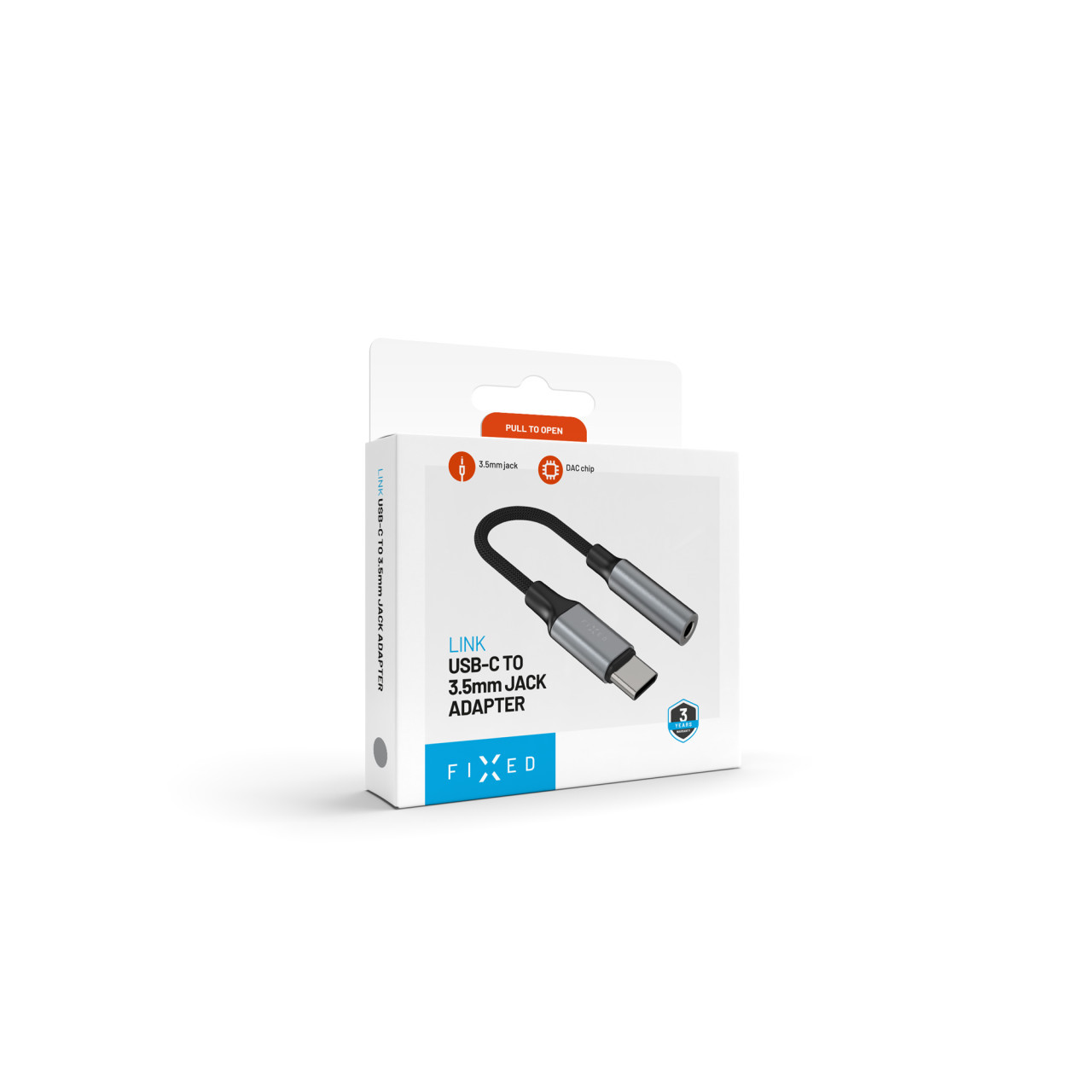 Redukce z hliníku FIXED Link USB-C na 3,5mm jack, space gray