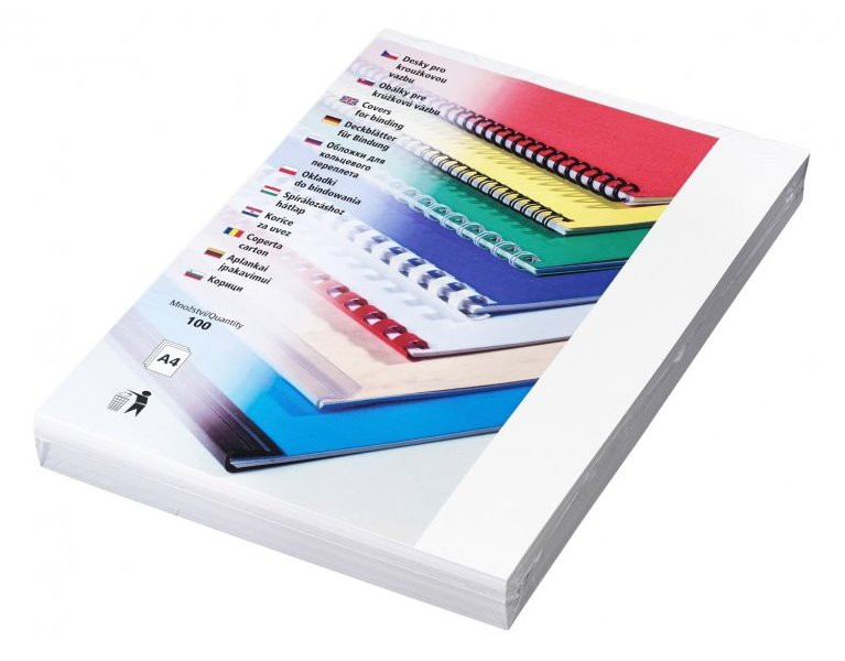 EUROSUPPLIES vazací desky (kryt) Chromo/ formát A4/ bílý/ 100 pack