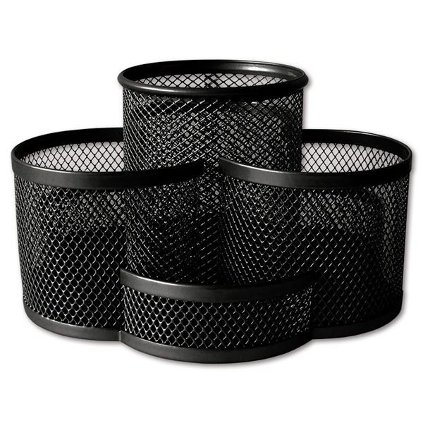 Drátěný kalíšek na tužky, otočný, černý