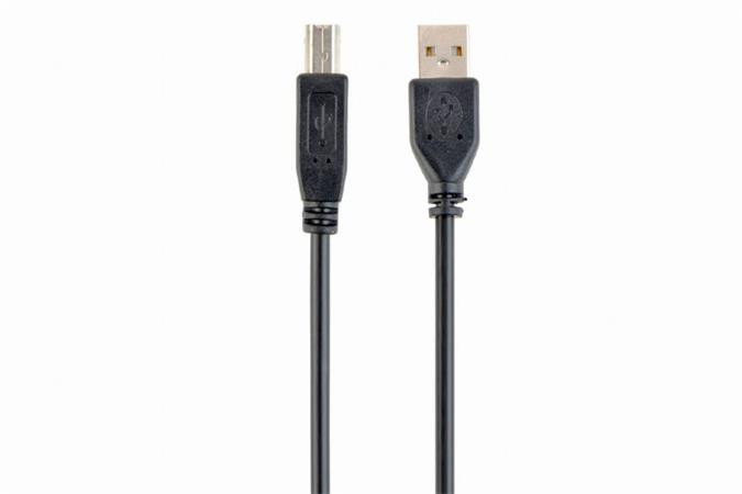 GEMBIRD Kabel USB A-B 1,8m 2.0 HQ Black, zlacené kontakty