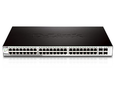D-Link DGS-1210-52MP L2/L3 Smart+ PoE switch, 48x GbE PoE+, 4x RJ45/SFP, PoE 370W