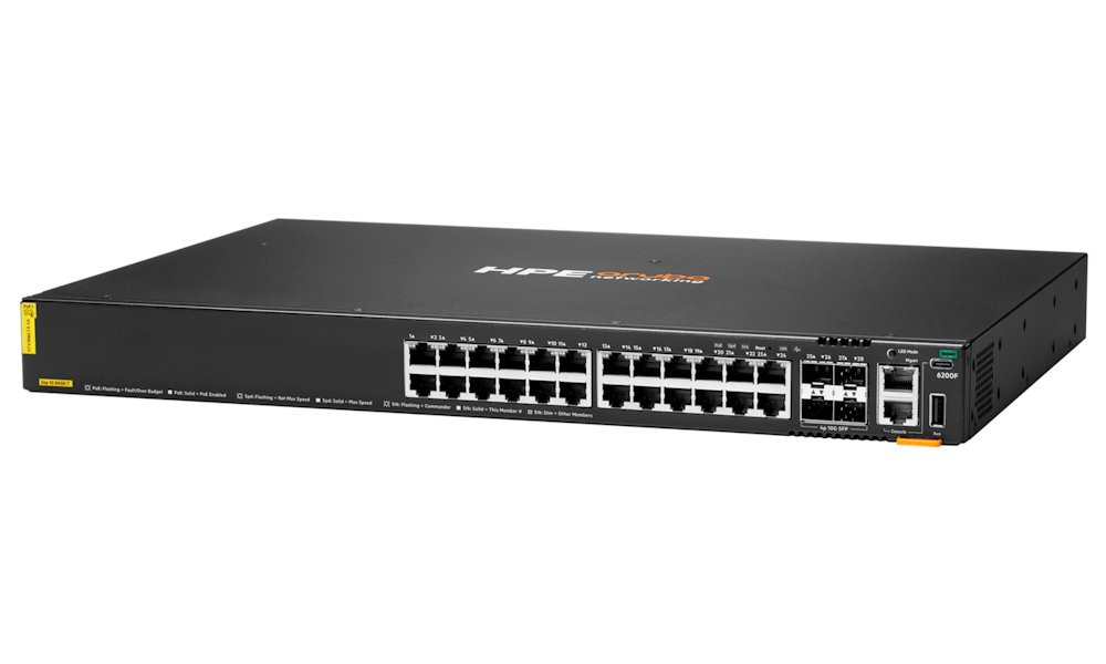 HPE Aruba Networking 6200F 24G Class4 PoE 4SFP+ 370W Switch