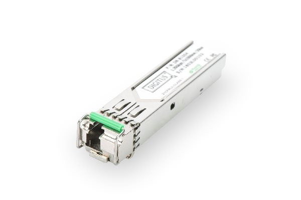 Digitus 1.25 Gbps BiDi WDM SFP Modul, do 20km, s podporou DDM,Singlemode, LC Simplex konektor 1000Base-LX, Tx1550nm/Rx13