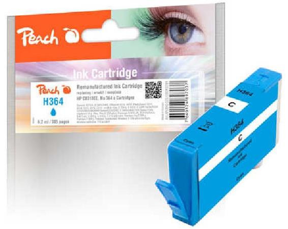 PEACH kompatibilní cartridge HP No.364, new chip, cyan, 6,2ml