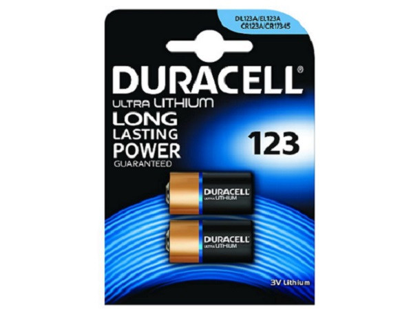 DURACELL Baterie - 123A 3V Lithium Battery, 3 V, 1500 mAh - 2 pack