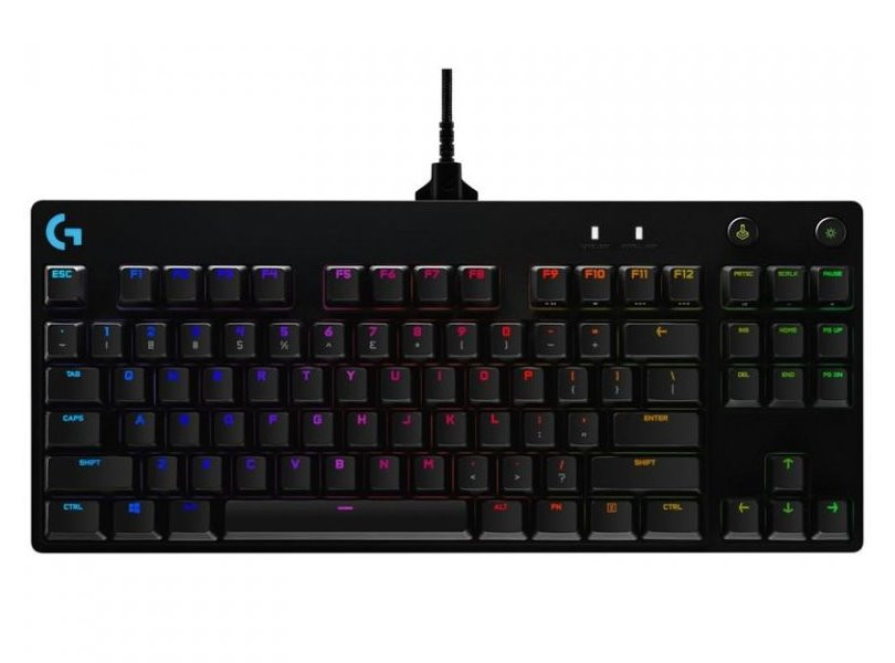 Logitech herní klávesnice G PRO RGB/ mechanická/ GX Blue/ USB/ US layout/ černá