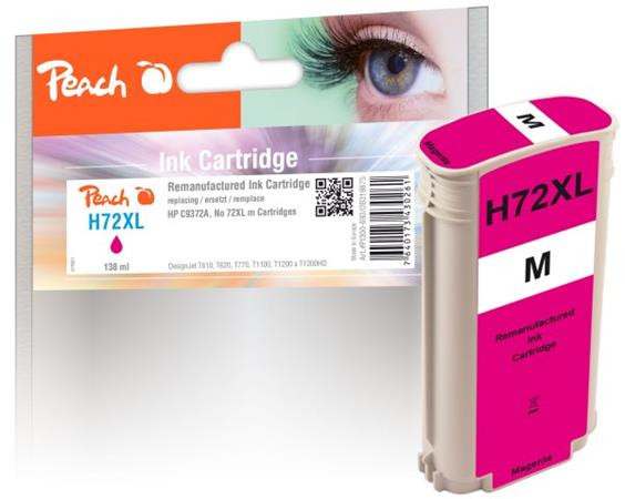 PEACH kompatibilní cartridge HP No. 72 (XL), purpurová, C9372A, 138ml
