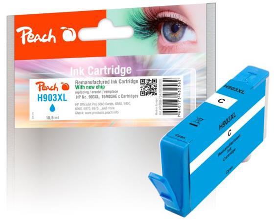 PEACH kompatibilní cartridge HP No. 903XL, azurová, T6M03AE