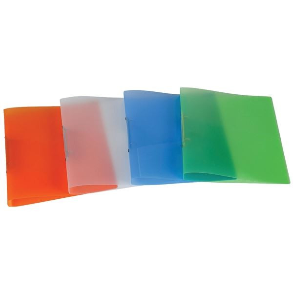 2krouž.pořadač Donau - A4, 3,4 cm,transp.mix barev