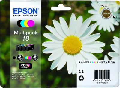 EPSON cartridge T1806 (black/cyan/magenta/yellow) multipack (sedmikráska)