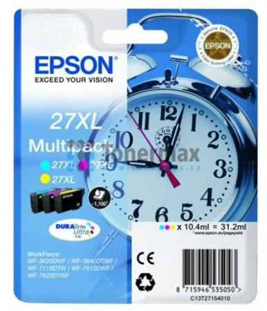 EPSON cartridge T2715 (cyan/magenta/yellow) multipack (budík) XL