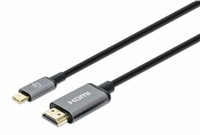 Manhattan kabel USB-C na HDMI, USB-C Male na HDMI Male, 2m, černá