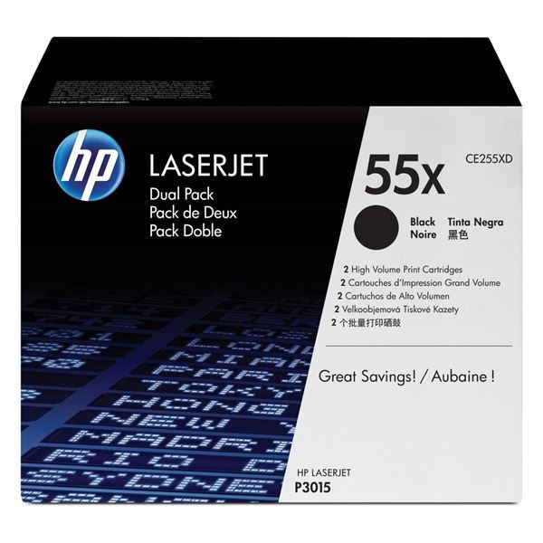 Toner HP CE255XD, černý, dvojbalení