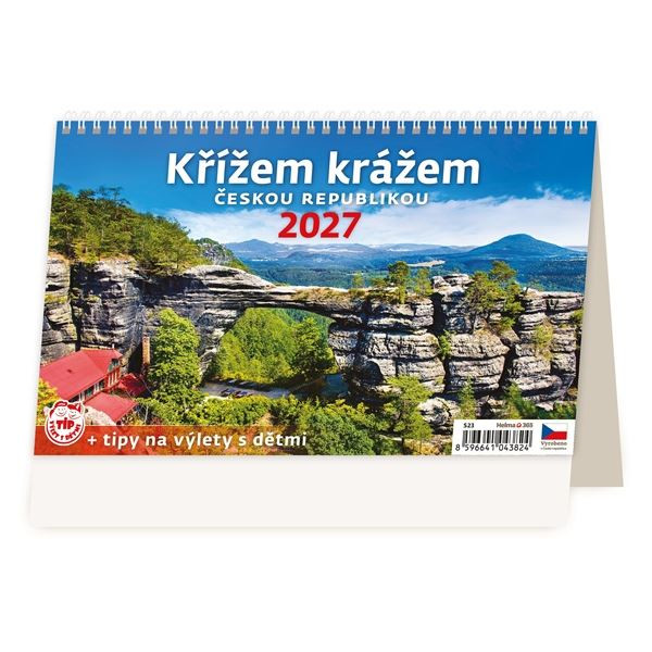 Stolní kalendář 2027 Křížem krážem Českou republik