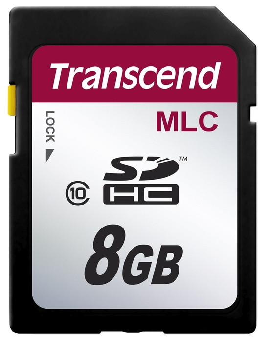 Transcend 8GB SDHC (Class 10) MLC průmyslová paměťová karta (bez adaptéru], 20MB/s R, 16MB/s W