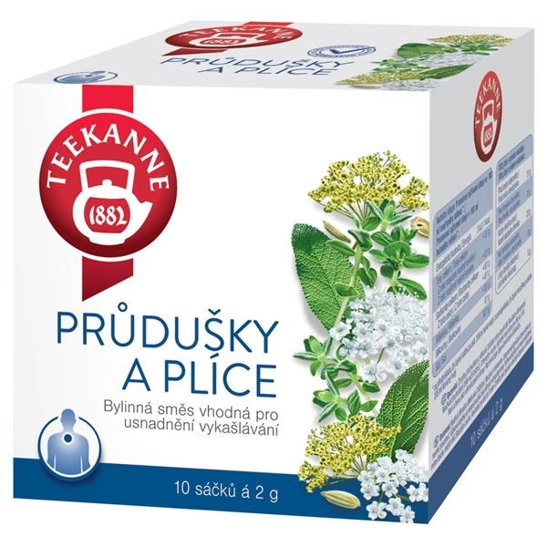 Bylinný čaj Teekanne průdušky a plíce, 10x 2 g