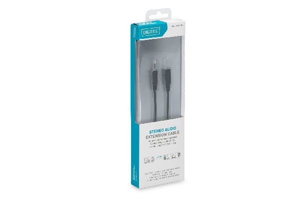 Digitus Audio extension cable, stereo 3.5mm M/F, 1.50m, 2x0.10/10, bl