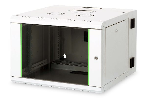 Digitus 7U nástěnná skříňka, Unique Series, 420x600x600 mm, dvojitá sekce, otočná, šedá (RAL 7035)