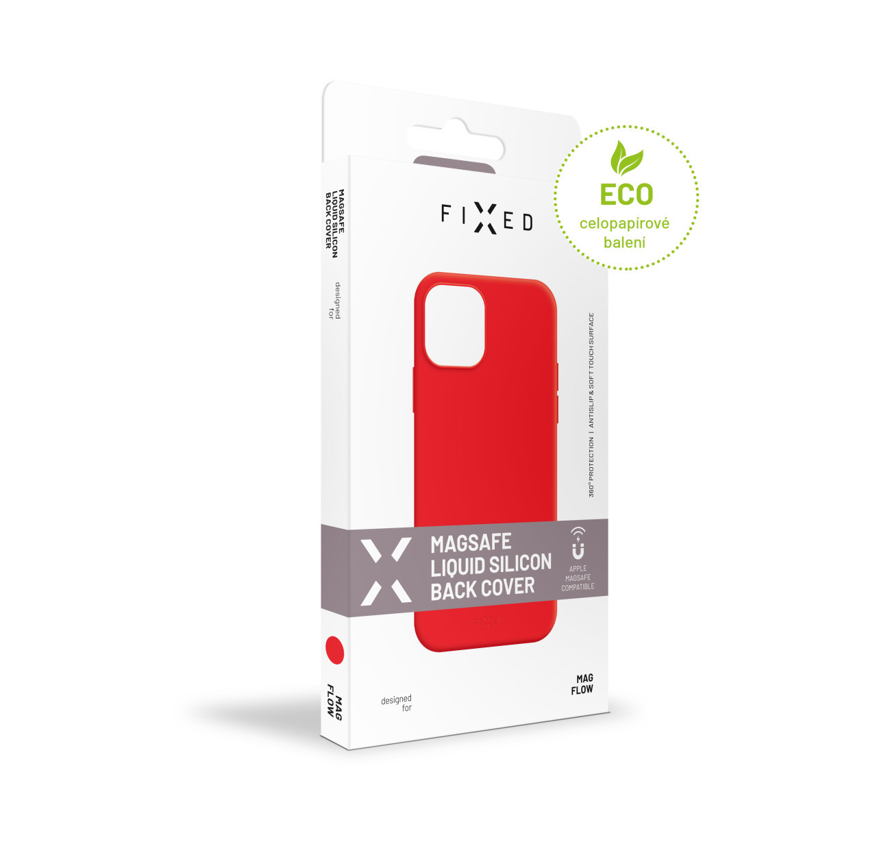 Kožený zadní kryt FIXED MagLeather s podporou MagSafe pro Samsung Galaxy S25+, červený