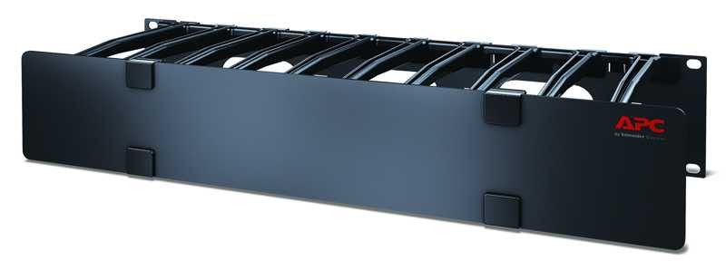 APC 2U Horizontal Cable Manager, 6" Fingers top and bottom