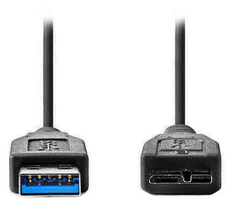 NEDIS kabel USB 3.0/ zástrčka USB-A - zástrčka USB-Micro B/ černý/ bulk/ 50cm