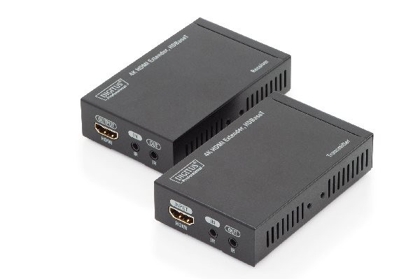 DIGITUS Sada 4K HDMI Extender, HDBaseT, UHD 4K * 2K @ 30 Hz, 70 m po síťovém kabelu (Cat 5E, 6, 7)