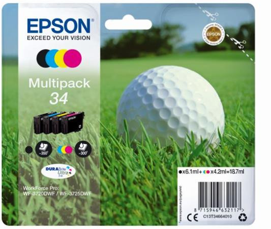 EPSON cartridge T3466 (black/cyan/magenta/yellow) multipack (golfový míček)