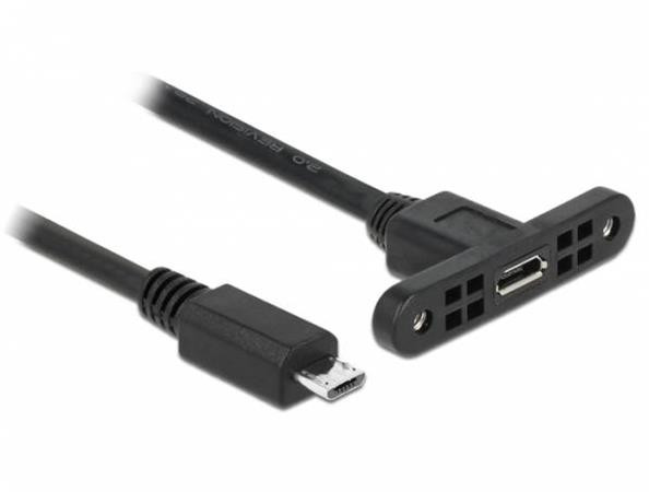 Delock Kabel USB 2.0 Micro-B samice montážní panel > USB 2.0 Micro-B samec 25 cm