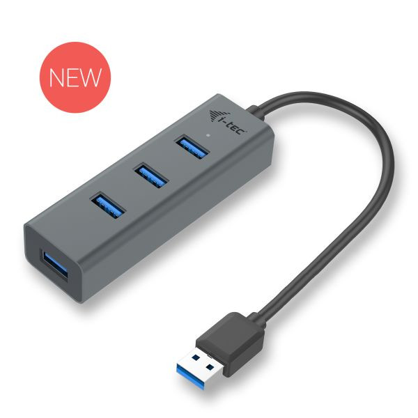 i-Tec  USB 3.0 Metal pasivní 4 portový HUB bez napájecího adaptéru 