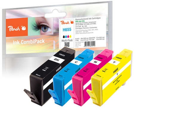 PEACH kompatibilní cartridge HP No 655 MultiPack, bk, c, m, y, 1x19ml, 3x12ml