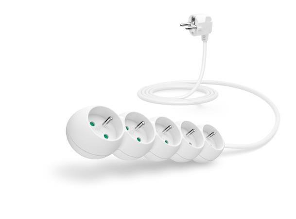 CONNECT IT prodlužovací kabel 230 V, 5 zásuvek, 2 m, bez vypínače (bílý)