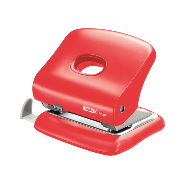 Rapid stolní děrovačka  FC30, 30 listů, světle červená