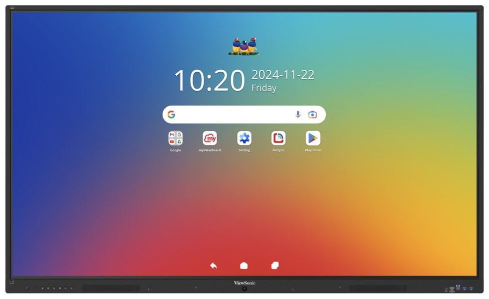 ViewSonic IFP 65"4K, Android 16 EDLA, 64 dotykov.bodů IR, 8G/128GB, HDMI,VGA,DP,,USB-A/B/C,RJ45,PIR sensor,2x20W speaker