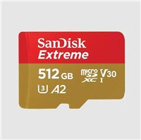 SanDisk micro SDXC karta 512GB Extreme (190 MB/s Class 10, UHS-I U3 V30) + adaptér