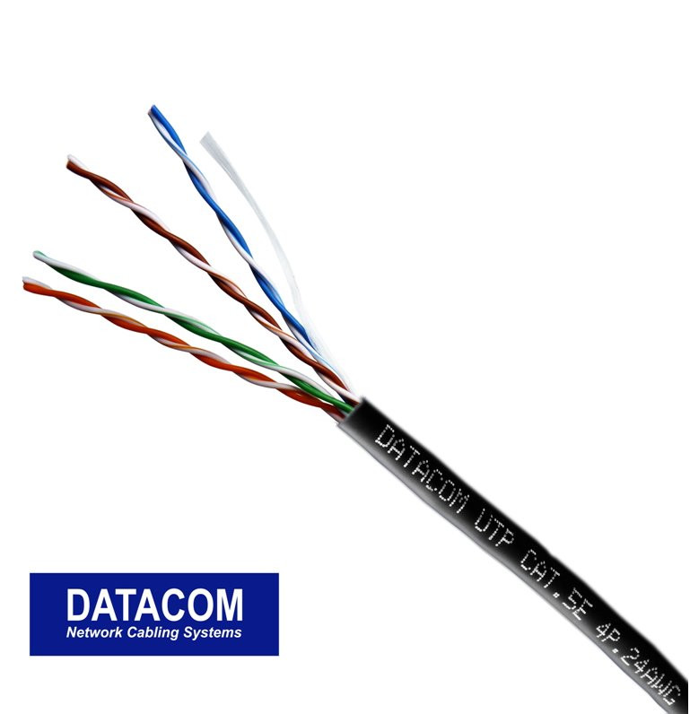 DATACOM OUTDOOR UTP drát CAT5E PE, venkovní, Fca 100m černý