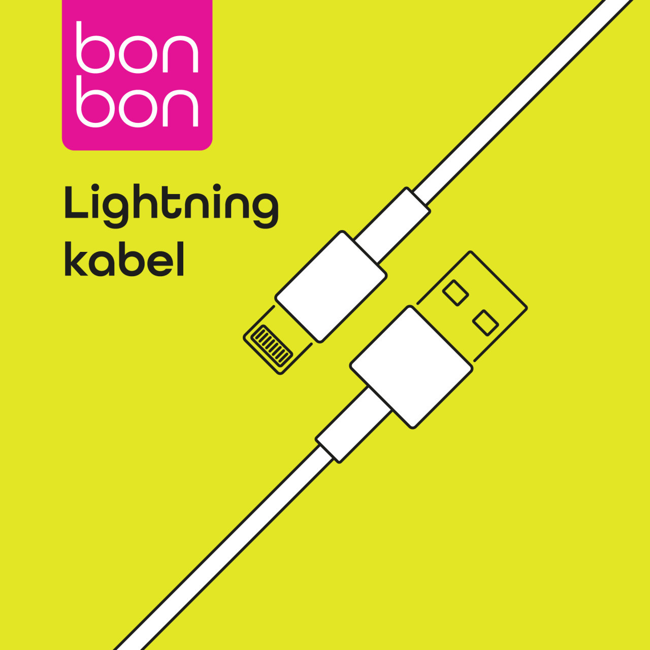 Datový a nabíjecí kabel Bonbon s konektory USB/Lightning, 1 metr, bílý
